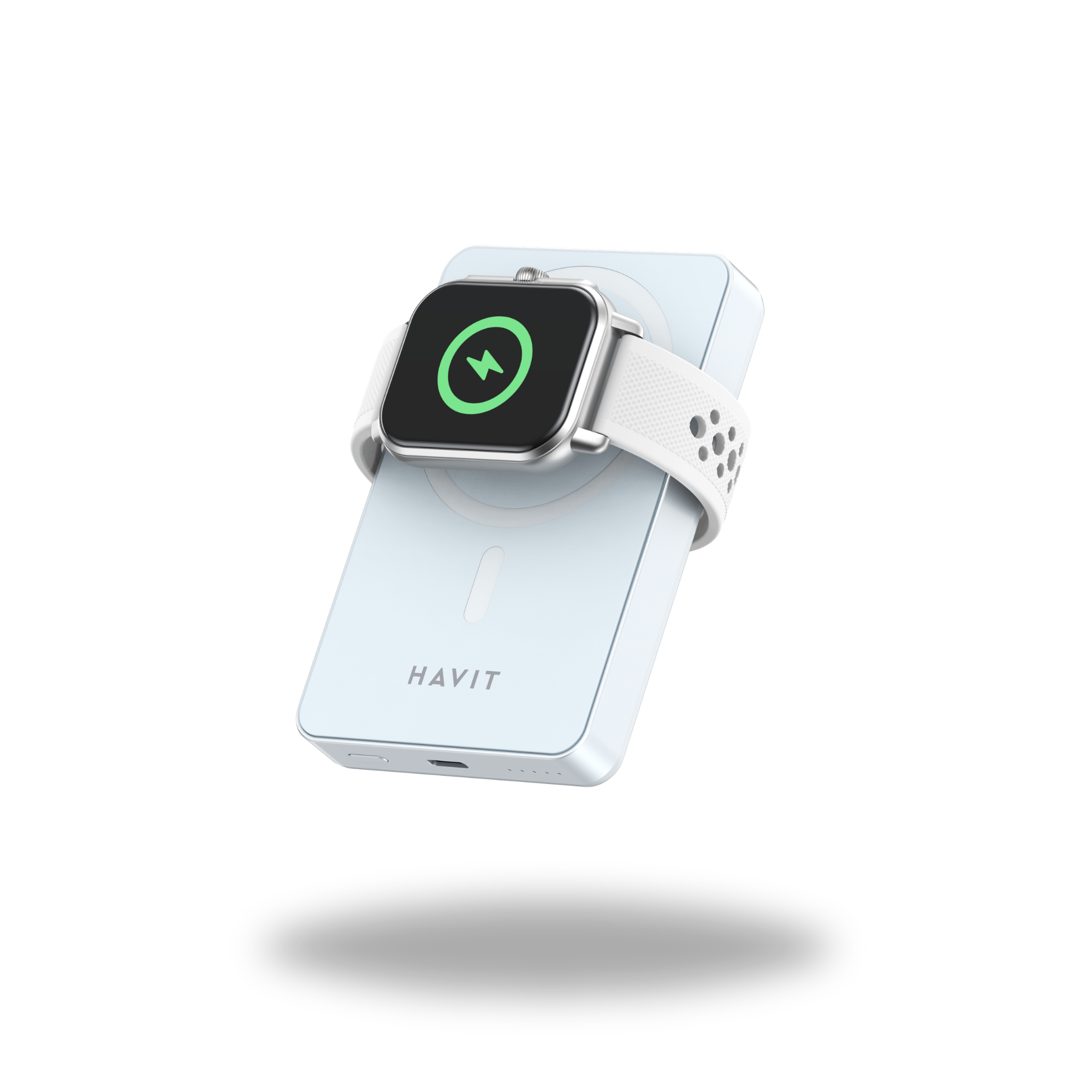 HAVIT Fast magnetic charging with power bank for smartphone and smartwatch devices.