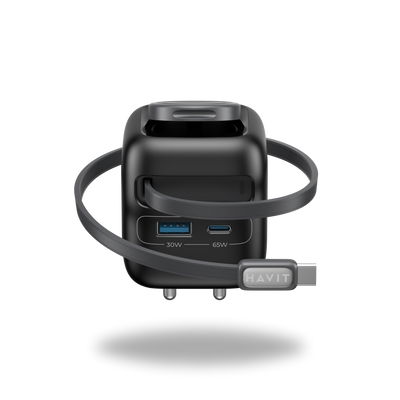 Havit 65W Dual Port Wall Charger (USB-A + USB-C)